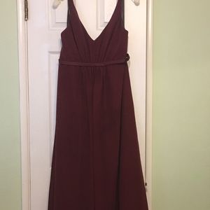 Burgundy chiffon maternity gown